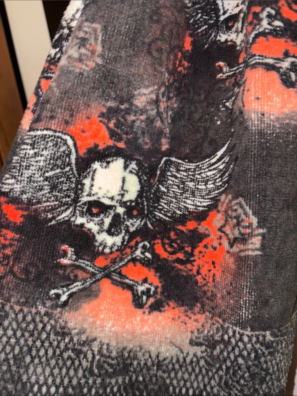 Handmade Crochet Top Skull Kitchen Towel Halloween Bikercore Man Cave Home Bar